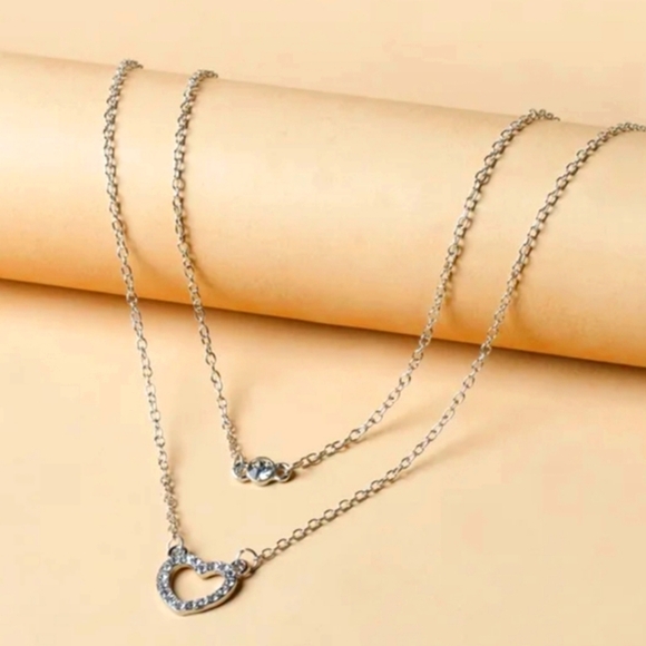 Double Layer Heart Necklace - Picture 1 of 4